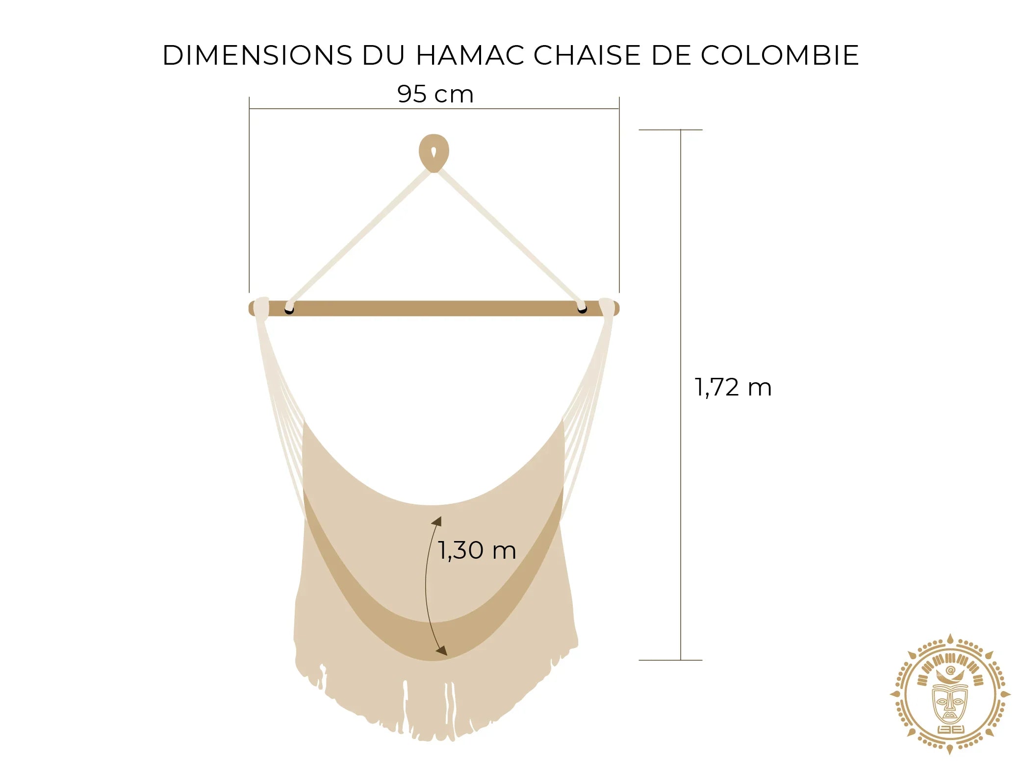 Hamac chaise colombien XL Blanca