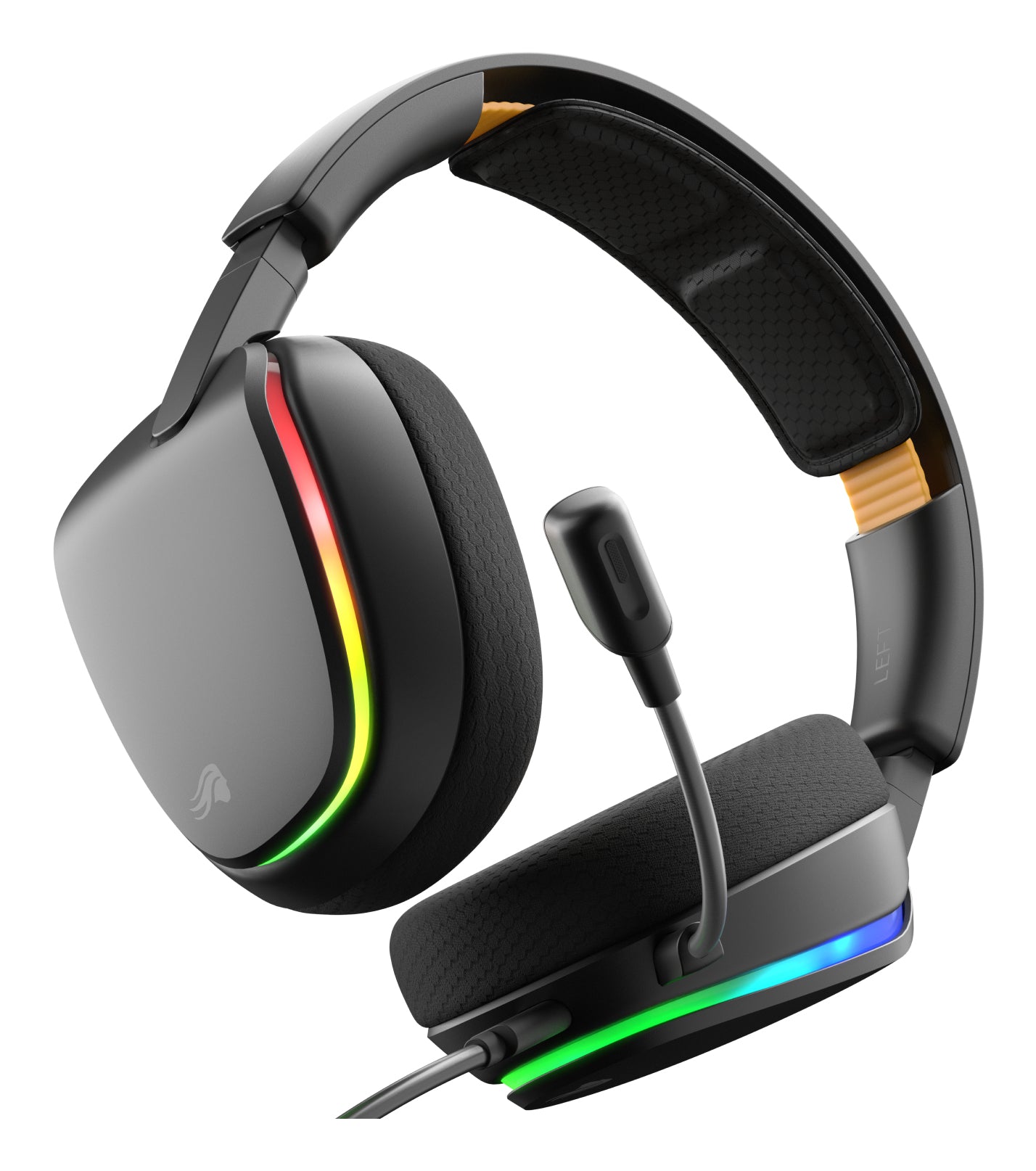 Glorious Gaming Glorious GHS Eternal RGB - Casque gaming stéréo RGB pour PC, PS5, PS4, Switch. Transducteurs inclinés sur mesures, micro détachable USB-C haute-clarté ajustable. Résistant, confort longue durée. Noir