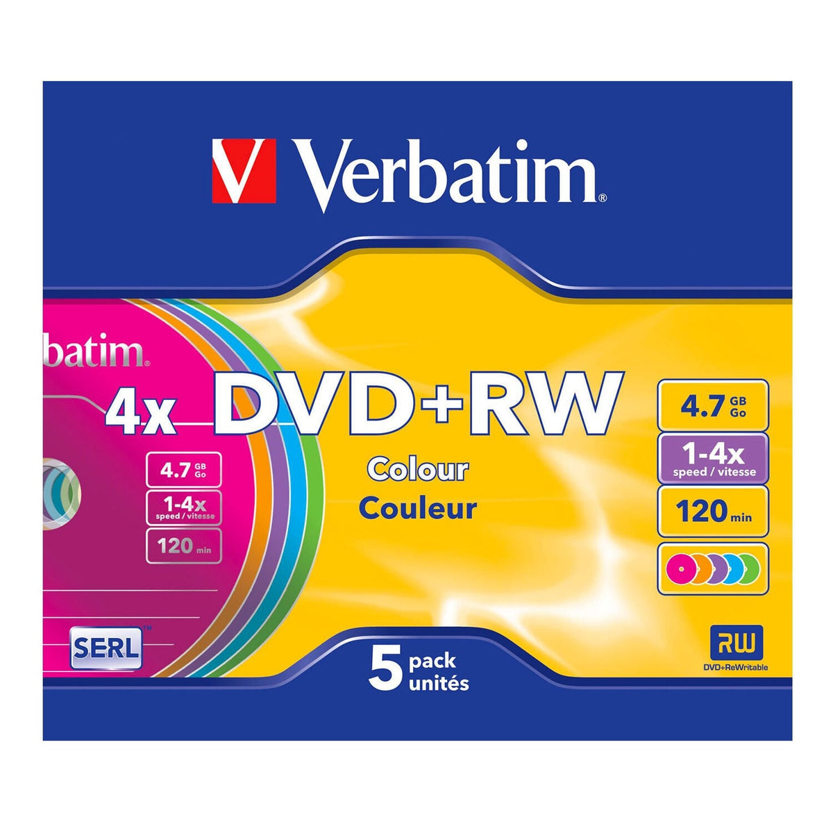 Verbatim Pack de 5 DVD+RW 4,7 Go 4x