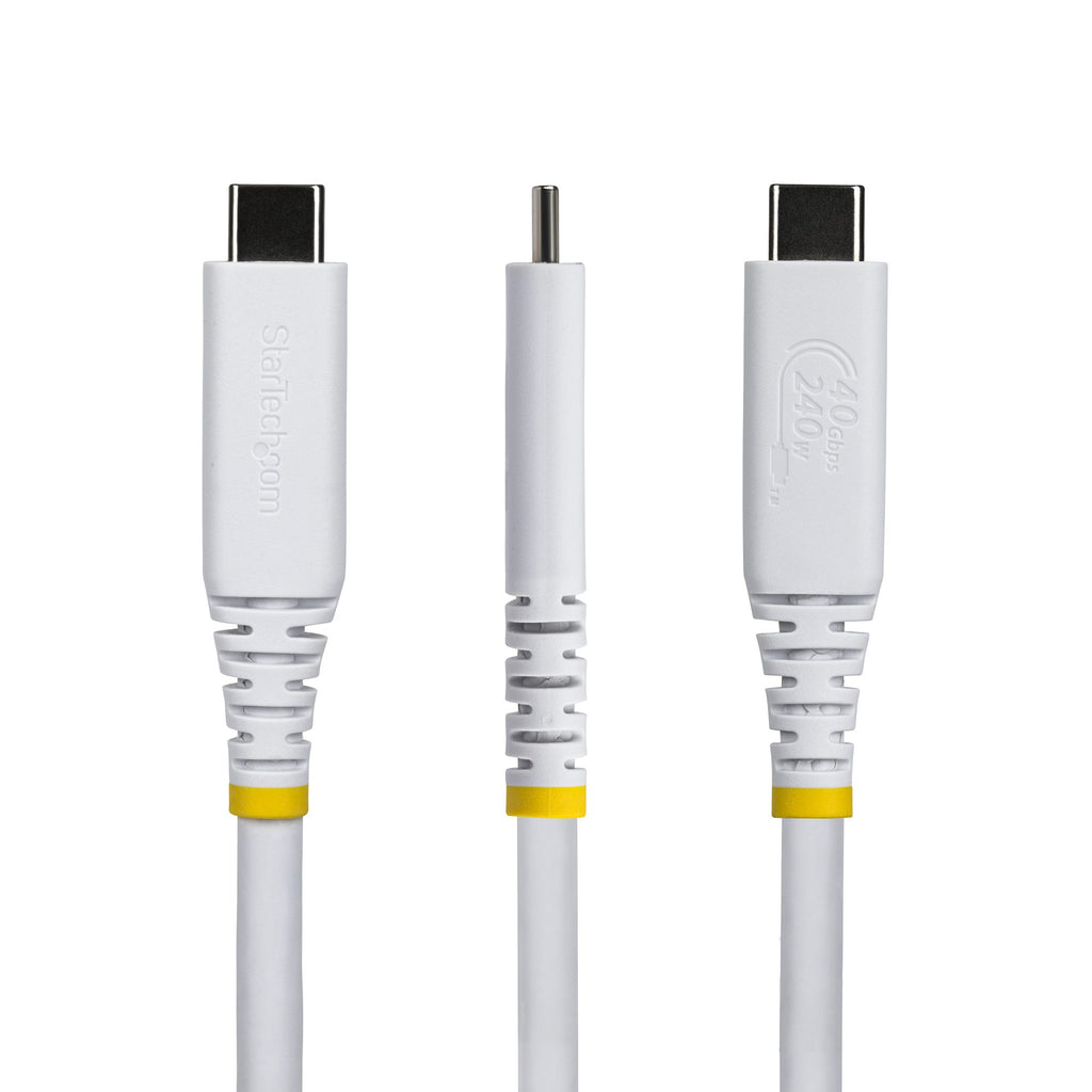 StarTech.com Câble USB4 1m 40 Gbps USB-C Certifié USB-IF 240W PD 8K 60Hz DP2.1 Blanc