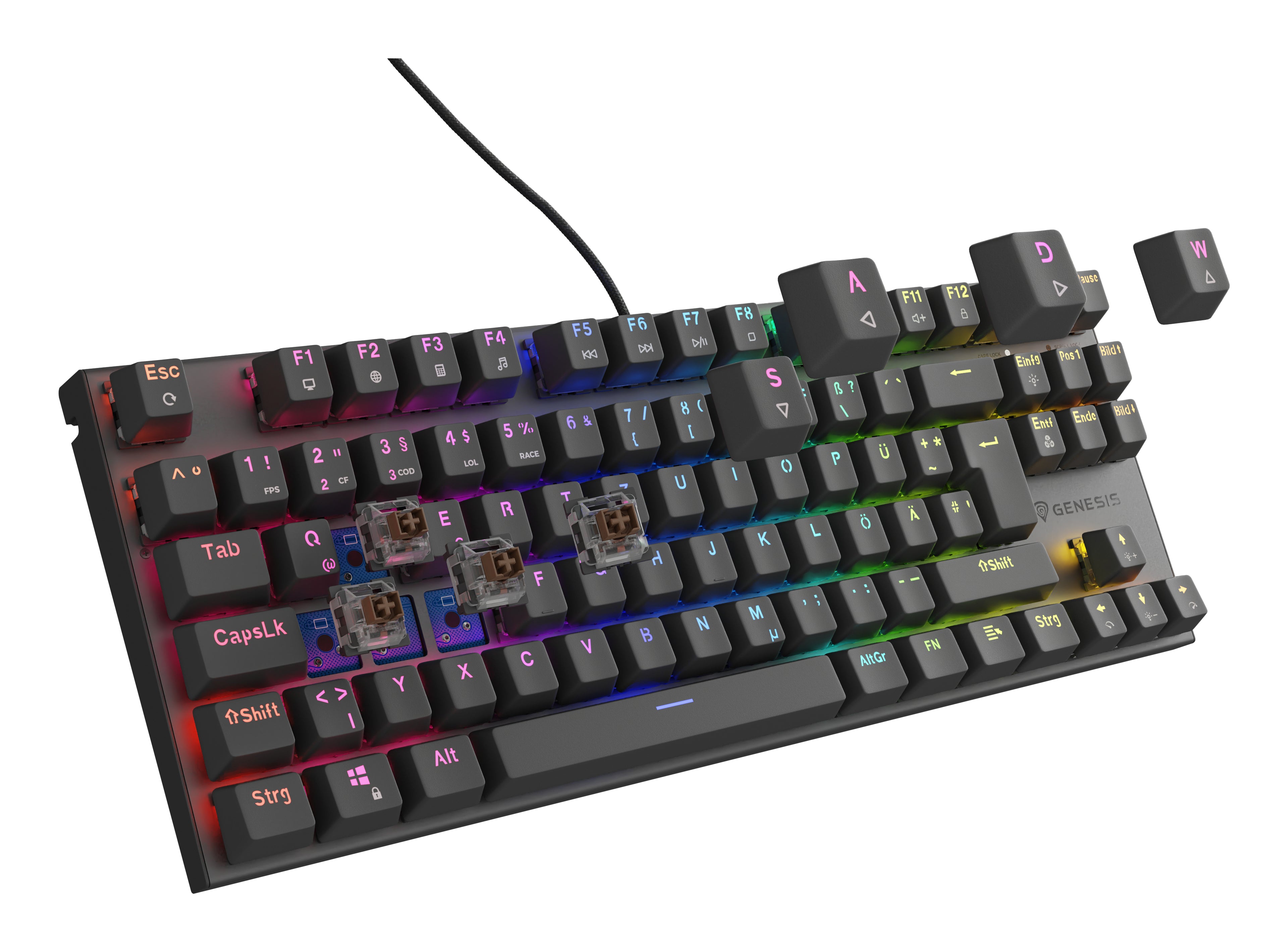 GENESIS Thor 303 TKL clavier Gaming USB QWERTZ Allemand Noir
