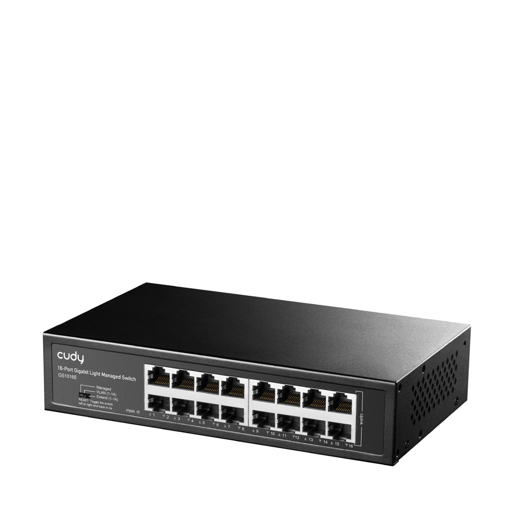 Cudy 16-Port Gigabit Easy-Managed Switch, GS1016E 1.0 Géré L2 Gigabit Ethernet (10/100/1000) Noir