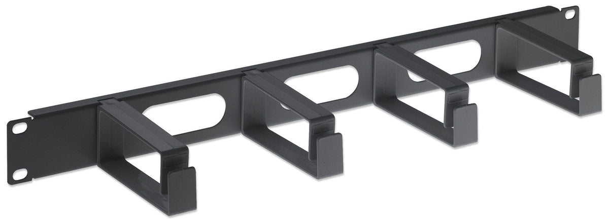 Intellinet Panneau de Gestion des Câbles 19" 1U, 4 Anneaux Plastiques, Noir