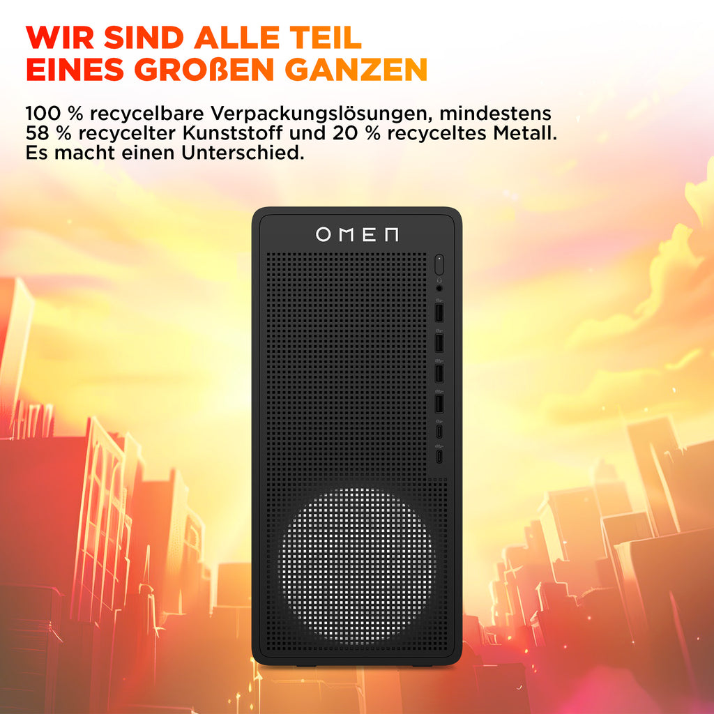 HP OMEN 16L TG03-0177ng PC de Bureau Gaming AMD Ryzen 7 8700F, 32GB RAM, 1TB SSD, NVIDIA GeForce RTX 5060 Ti 16GB, Win11