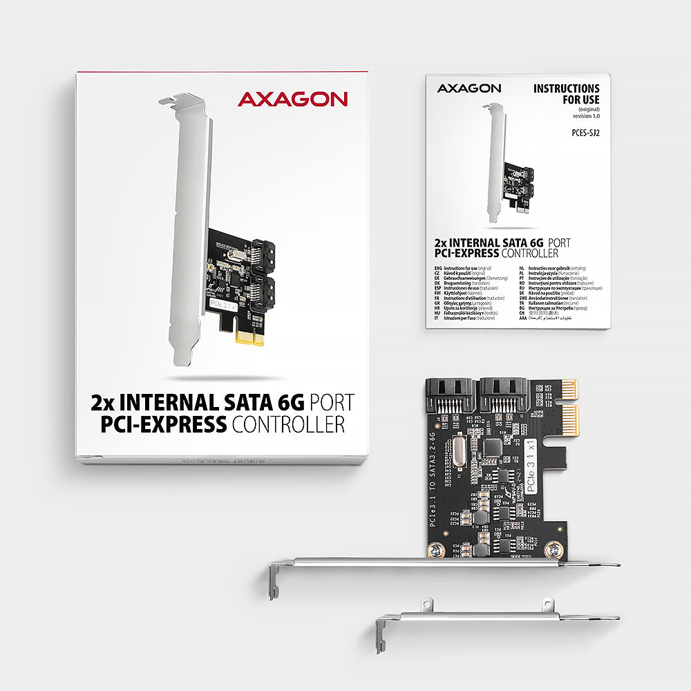 Axagon PCES-SJ2 carte et adaptateur d'interfaces Interne SATA