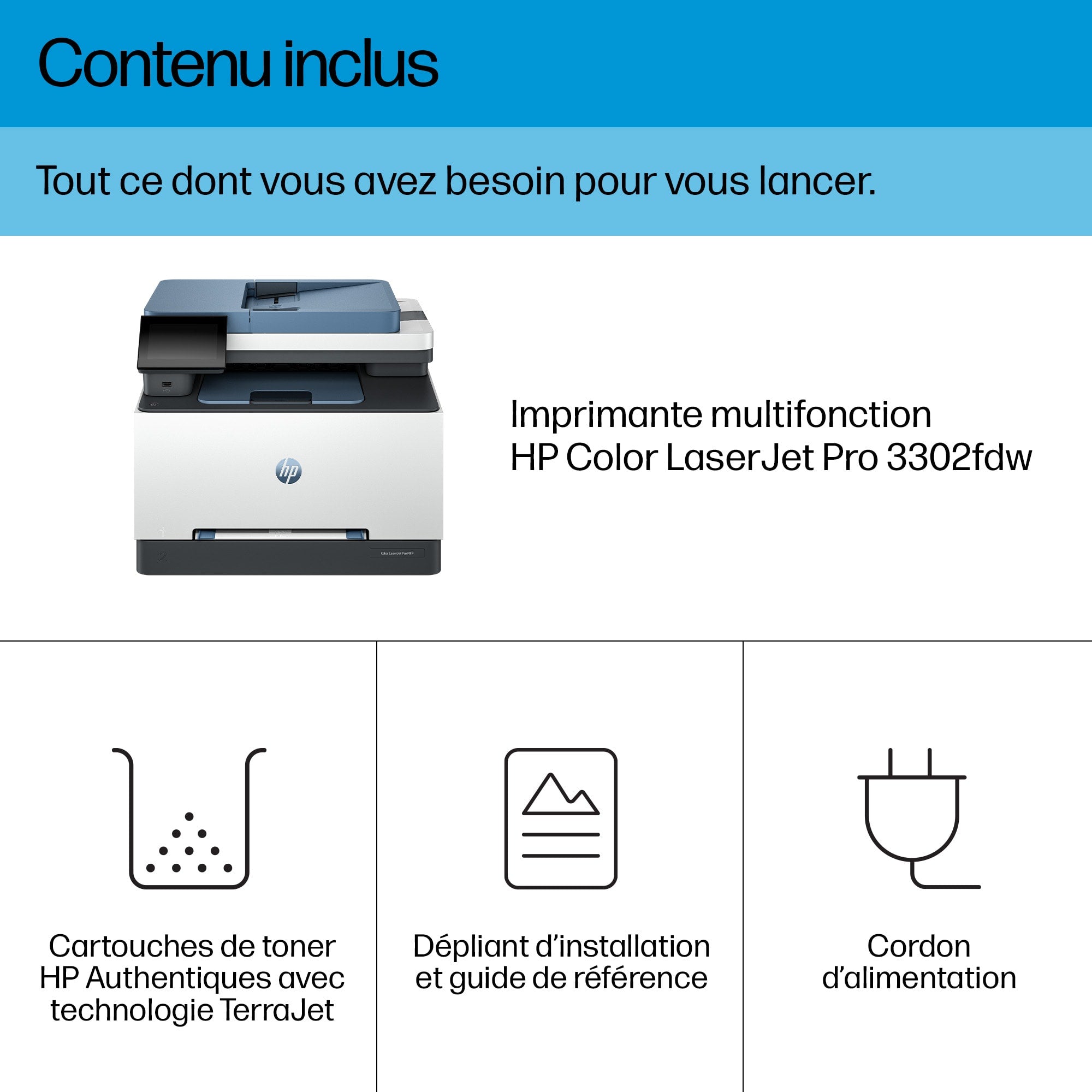 HP Color LaserJet Pro Imprimante multifonction 3302fdw