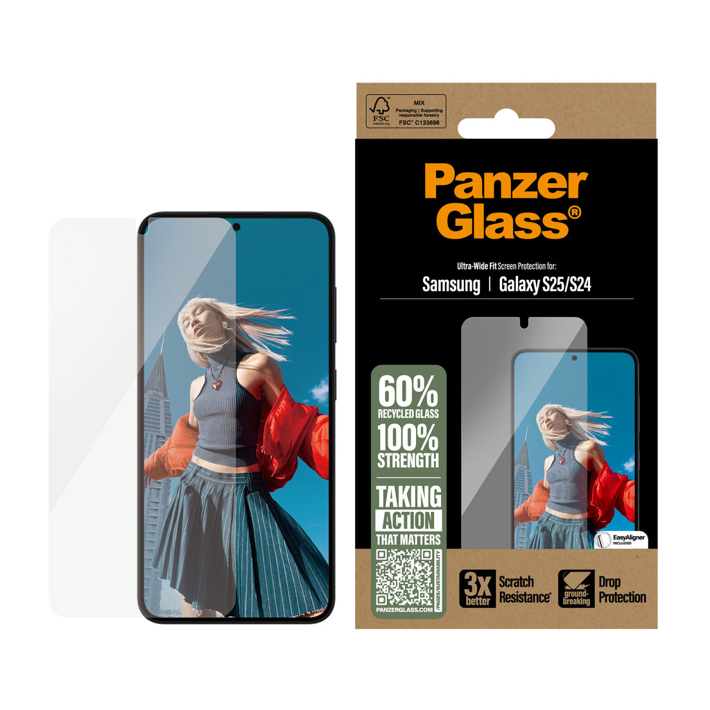 PanzerGlass PanzerGlass ® Screen Protector Samsung Galaxy S25 | S24 | Ultra-Wide Fit Protection d'écran transparent 1 pièce(s)