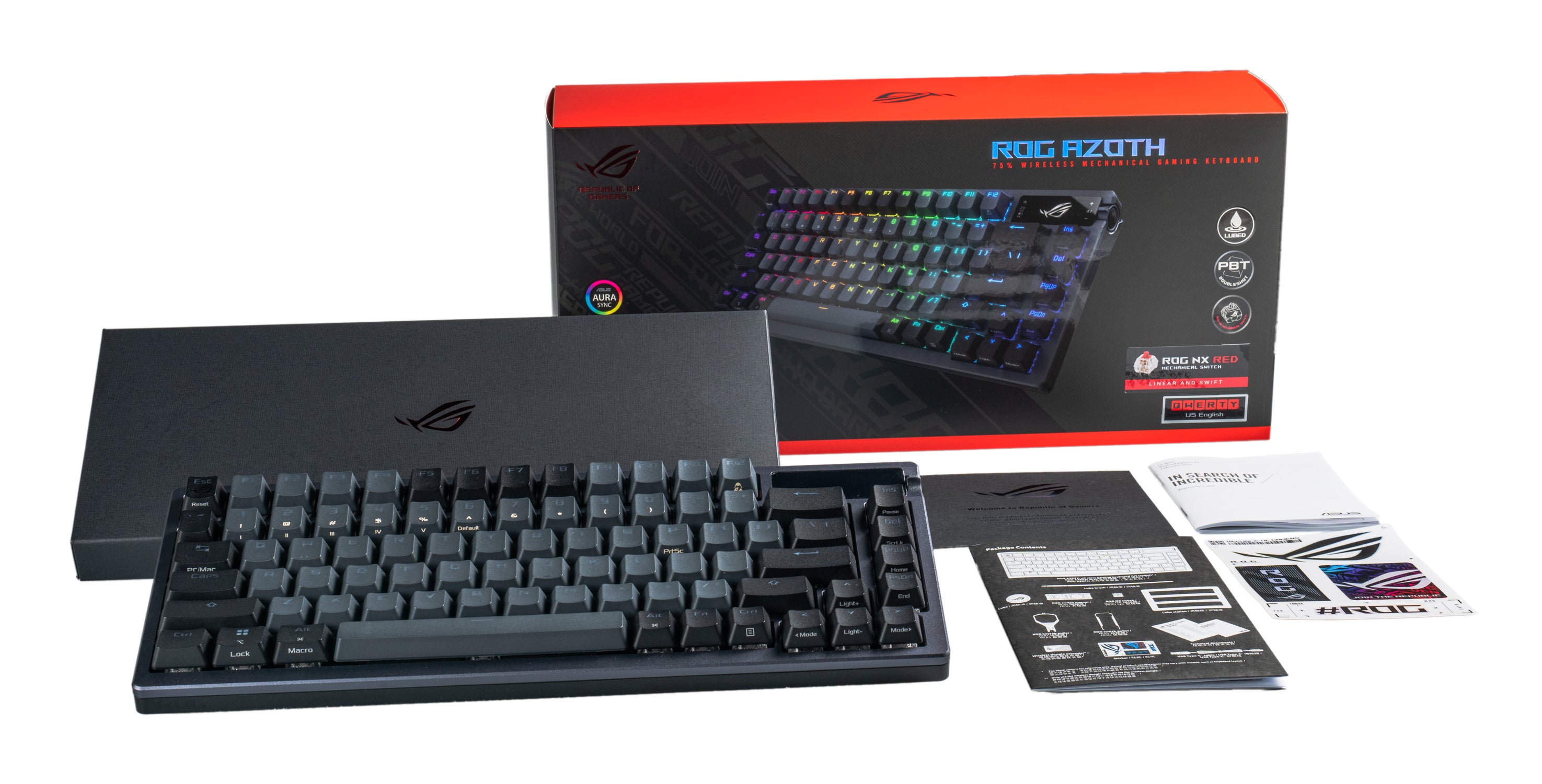 ASUS ROG AZOTH clavier Gaming USB + RF Wireless + Bluetooth Noir