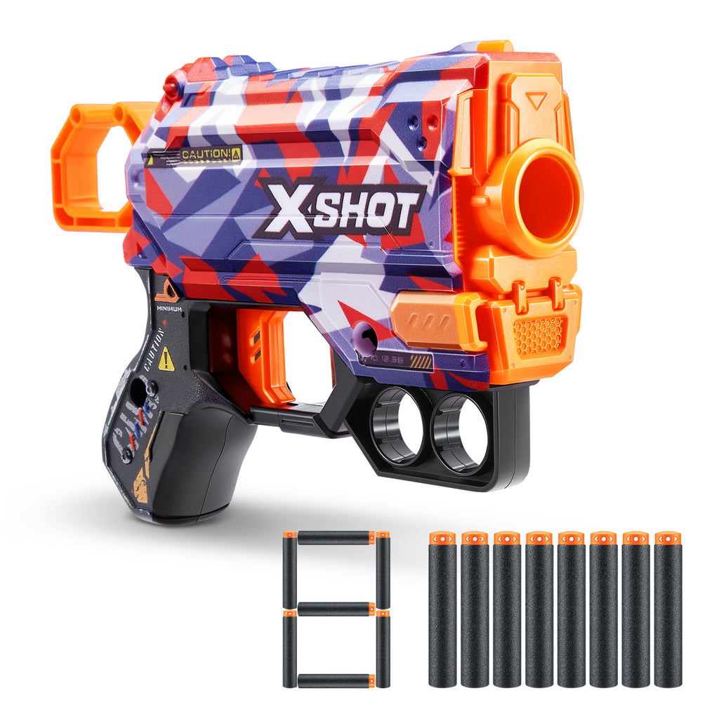 XSHOT Pistolet à fléchettes Menace Skins (8 fléchettes) ZURU