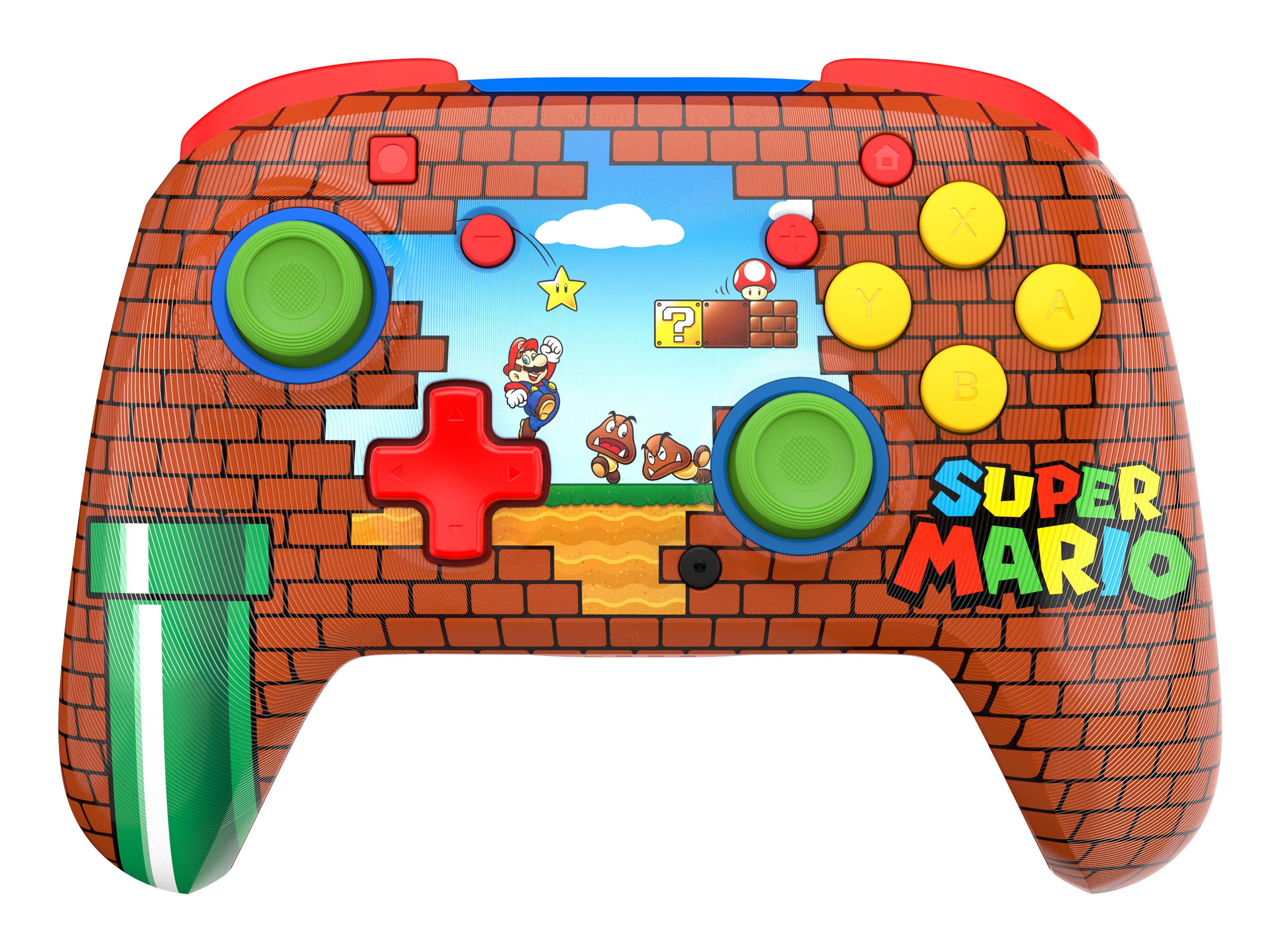Turtle Beach Rematch Mario Brick Manette sans fil sous licence officielle Nintendo pour Nintendo Switch avec batterie rechargeable. Fonctionne aussi avec la Nintendo Switch 2 - Bouton C indisponible