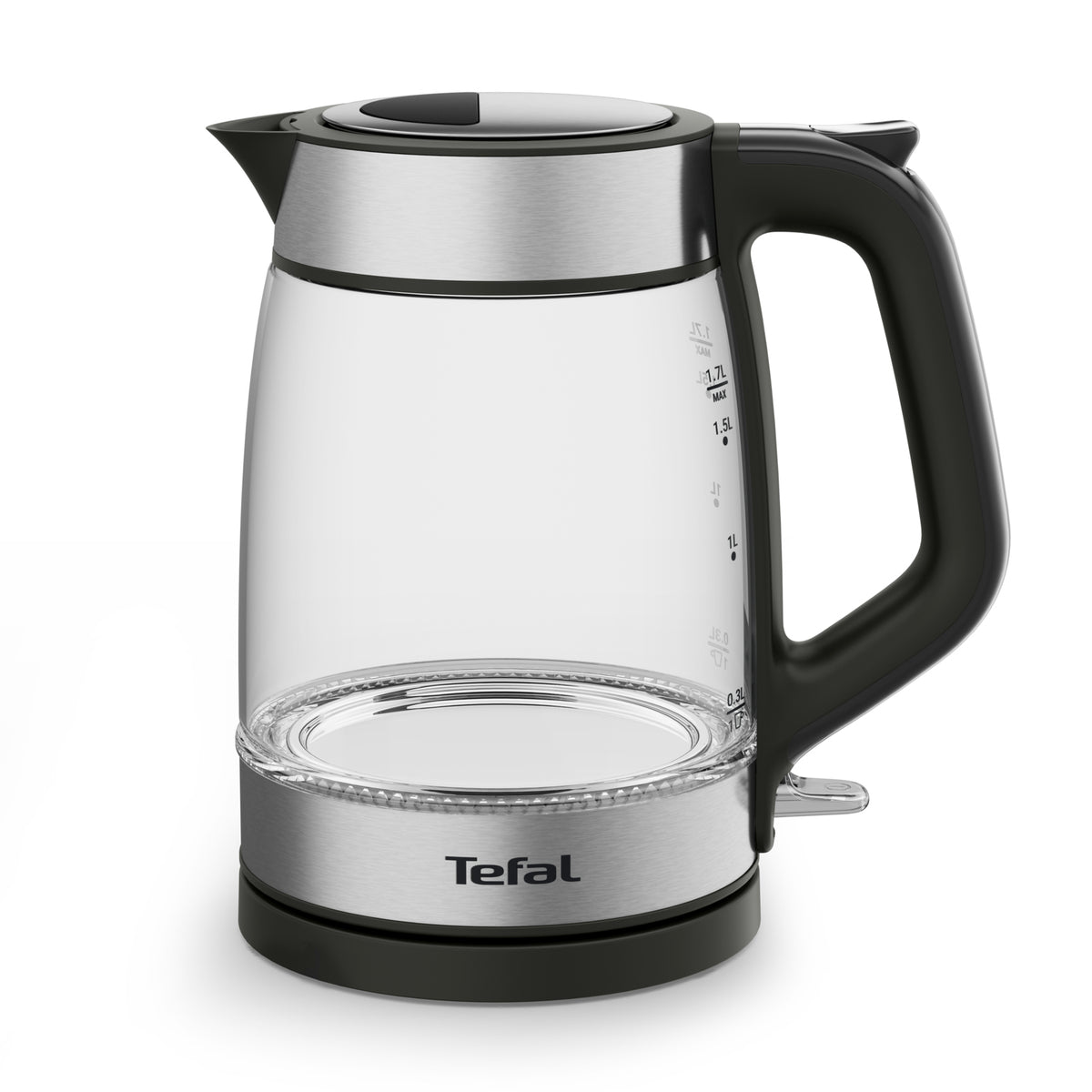 Tefal Glass Kettle KI605830 bouilloire 1,7 L 2200 W Noir, Argent, Transparent