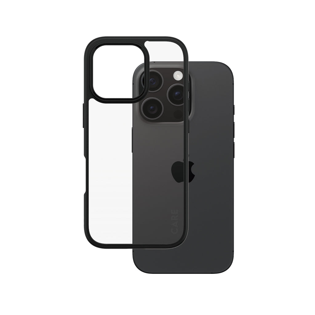 PanzerGlass CARE™ by ® Urban Combat Case Transparent w. Black Frame iPhone 16 Pro coque de protection pour téléphones portables Housse