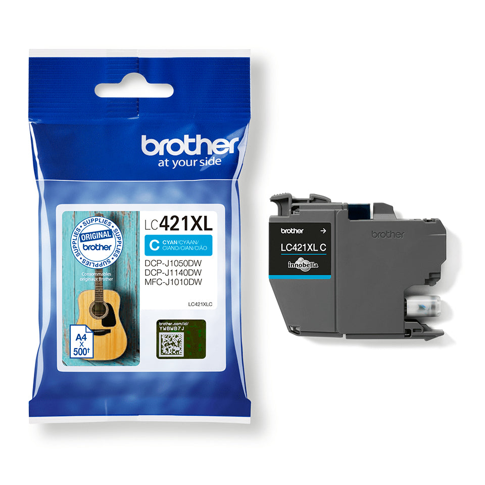 Brother LC-421XLC Cartouche d'Encre Cyan Haute Capacité (XL)