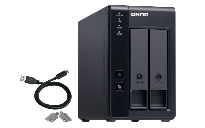 QNAP TR-002 Boîtier de Stockage RAID pour Disques Durs et SSD 2,5/3,5 pouces, Noir
