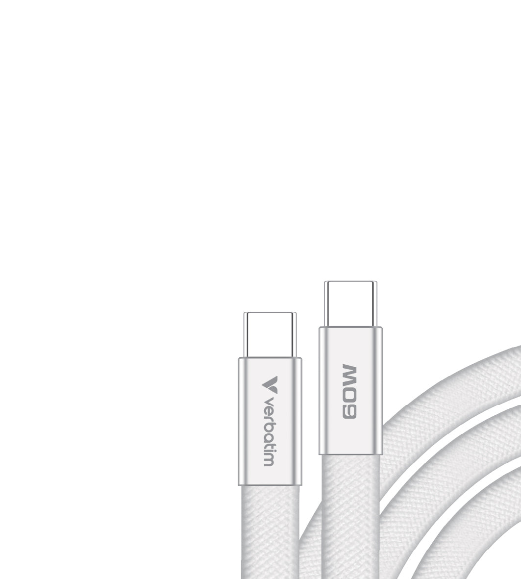 Verbatim Câble USB-C vers USB-C Sync & Charge 60W, 120cm, Blanc