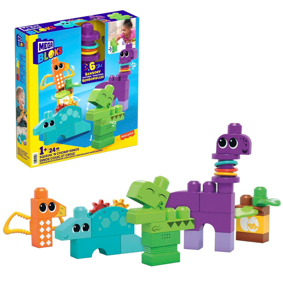 Mattel Dinosaures Couic et Croq' fonction sensorielle Mega Bloks