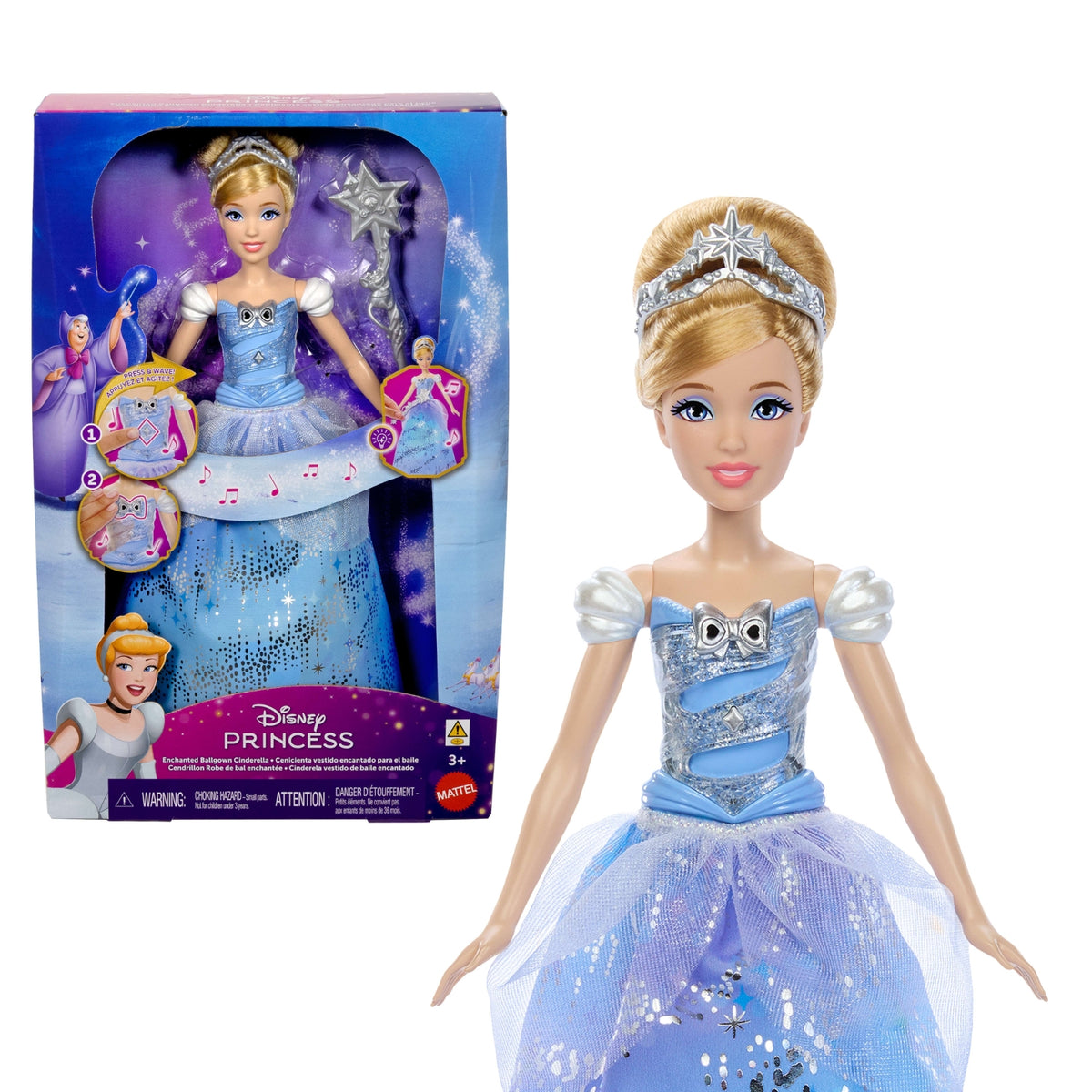 Mattel Games Poupée Cendrillon Robe Enchantée