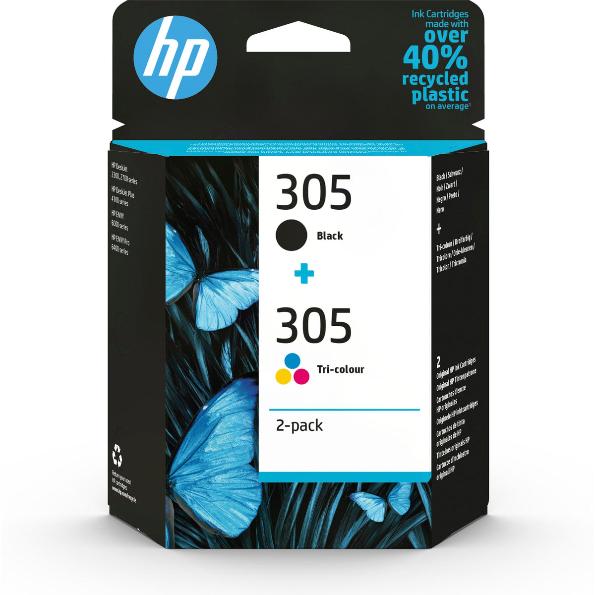 HP Pack de cartouches d'encre d'origine noir + 3 couleurs 305