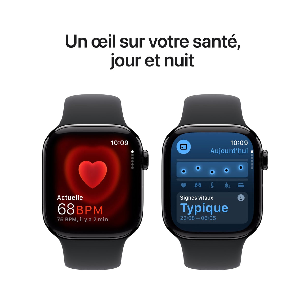 Apple Watch Series 10 GPS 42 mm noir (MWWE3QF/A)