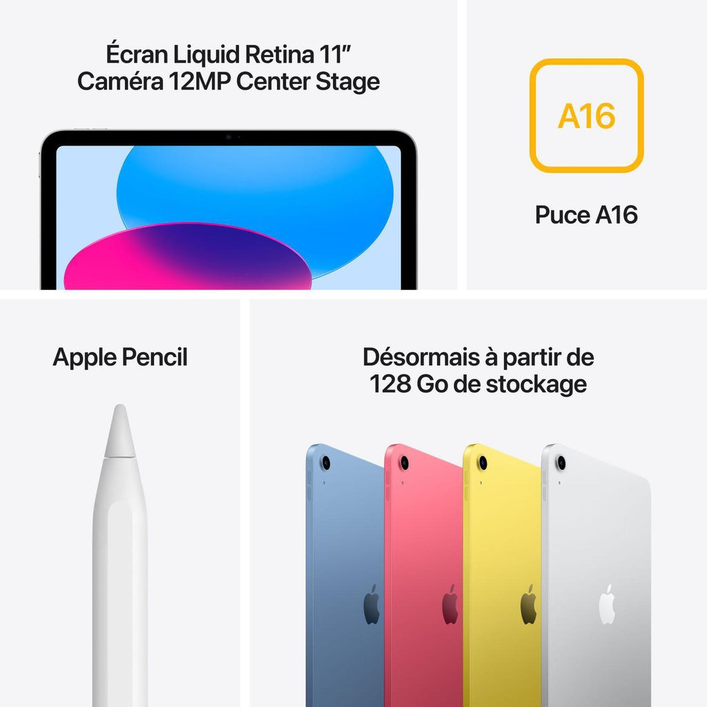 Apple iPad 11'' 128 Go Wi-Fi Argent (MD3Y4TY/A)