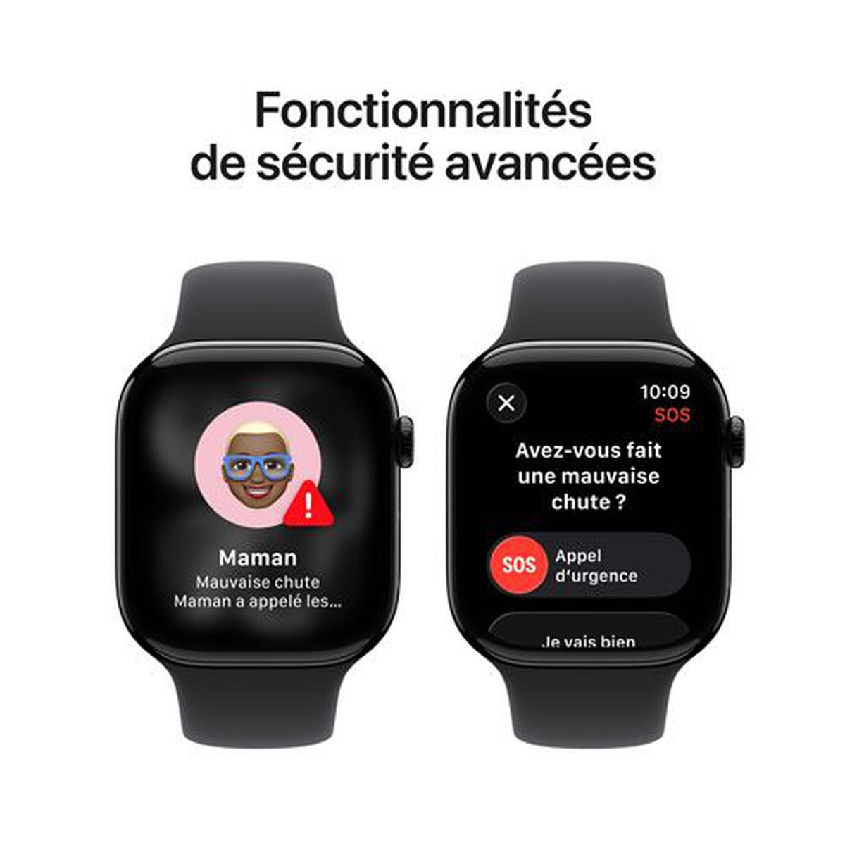 Apple Watch Series 11 GPS 46 mm - Boîtier alu noir / Bracelet Sport noir S/M (MEUW4ZR/A)