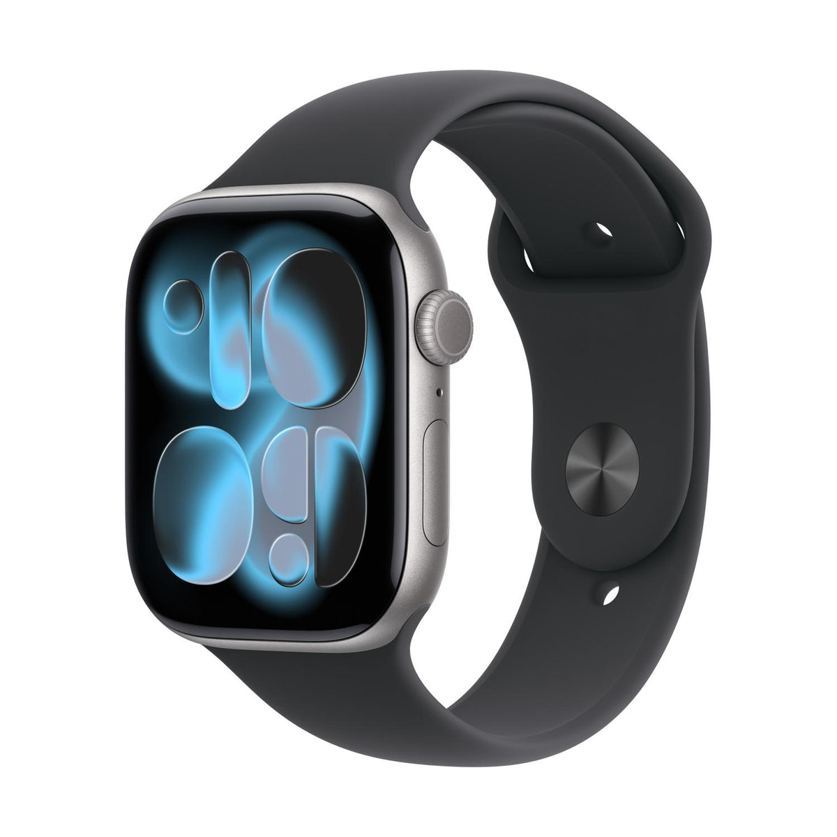 Apple Watch Series 11 GPS 46 mm boîtier noir / bracelet sport noir M/L (MEV44ZR/A)