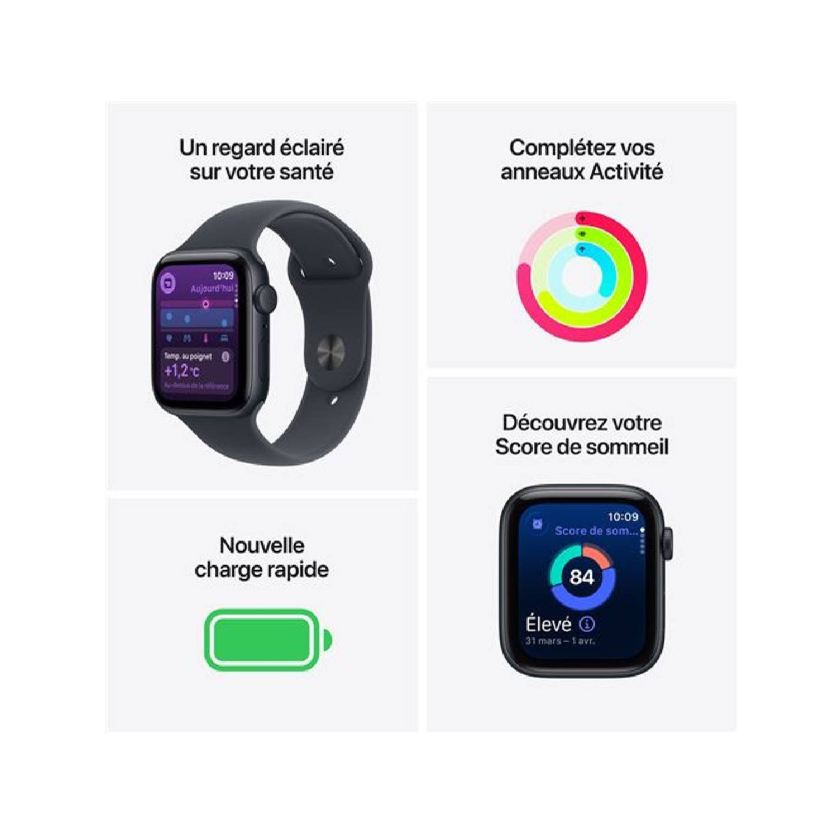 Apple Watch SE 3 GPS 40 mm Boîter Stellaire / bracelet sport Stellaire M/L (MEH54ZR/A)