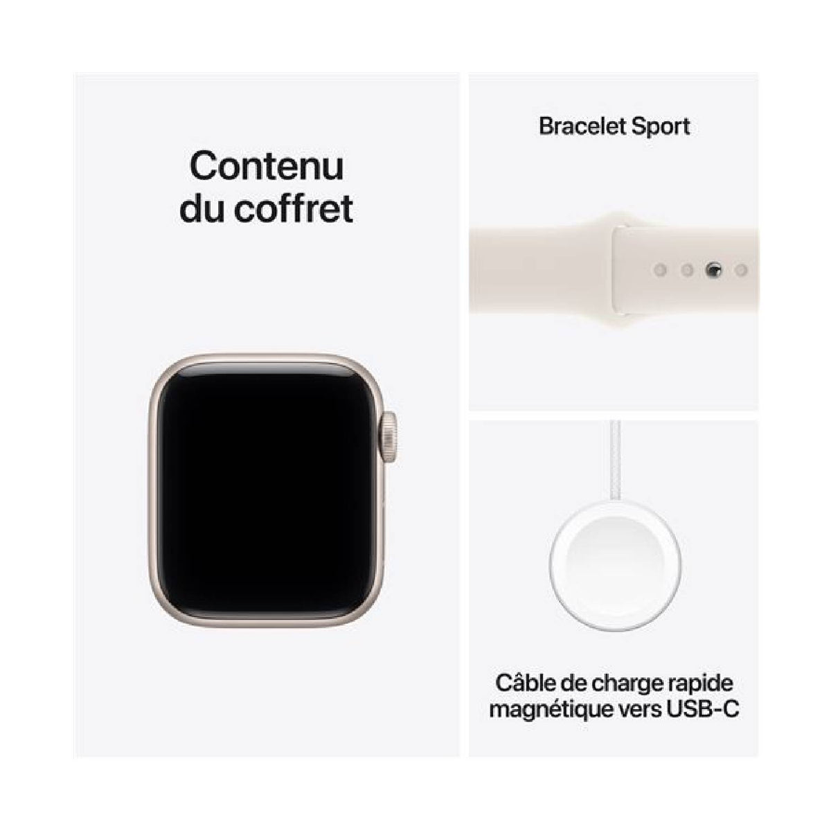 Apple Watch SE 3 GPS 40 mm Boîter Stellaire / bracelet sport Stellaire M/L (MEH54ZR/A)