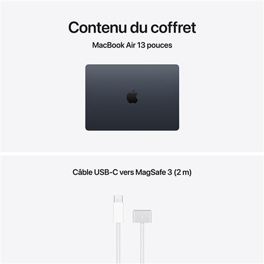 Apple MacBook Air M5 13'' CPU 10 GPU 8 16 Go / 512 Go Noir minuit (MDHE4FN/A)