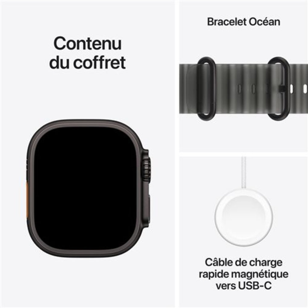 Apple Watch Ultra 4 GPS + Cellular 49 mm Boîtier titane noir (MJAY4QF/A)