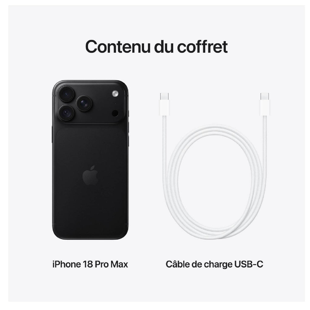 Apple iPhone 18 Pro Max 256 Go Noir (MJXN4F/A)