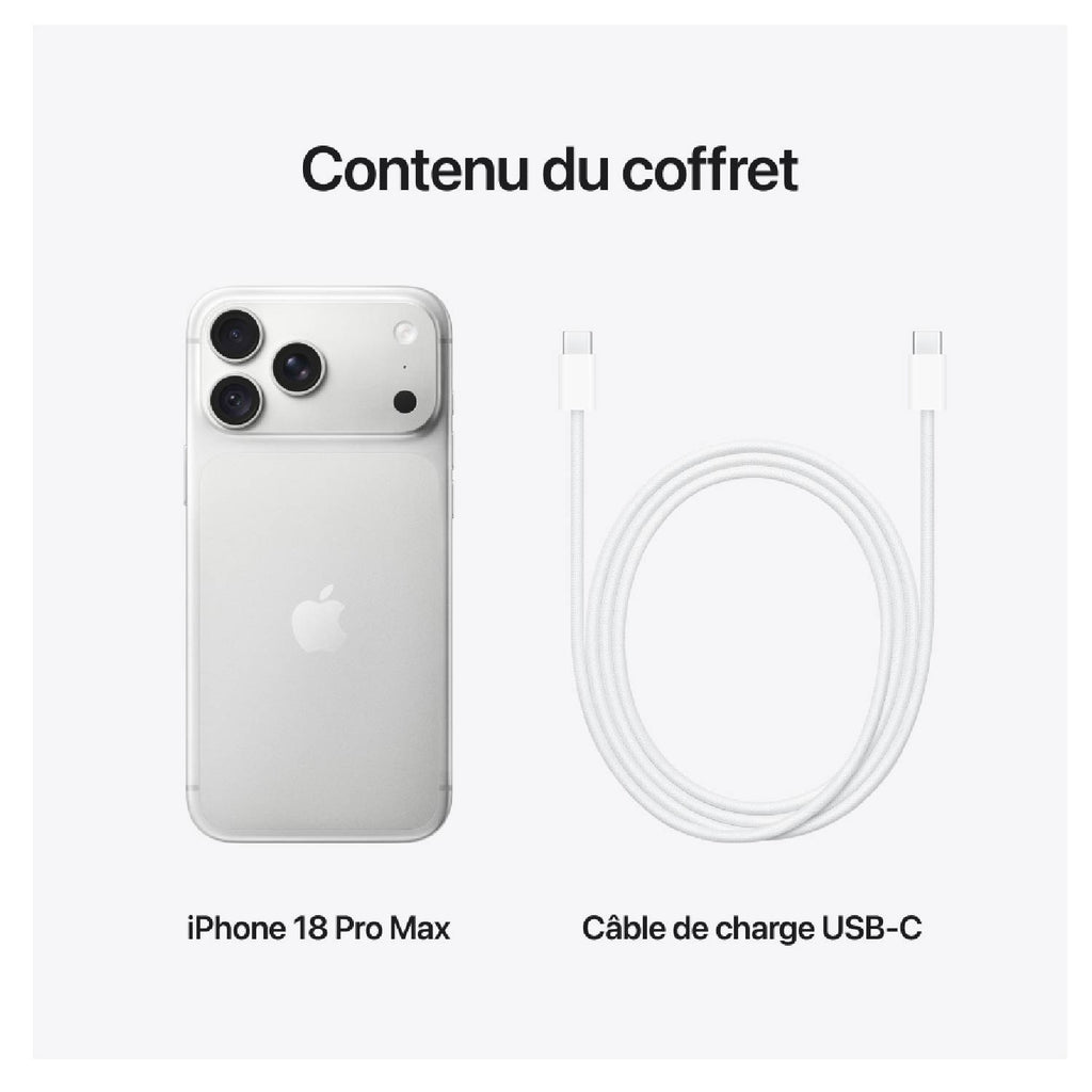 Apple iPhone 18 Pro Max 512 Go Argent (MJXU4F/A)
