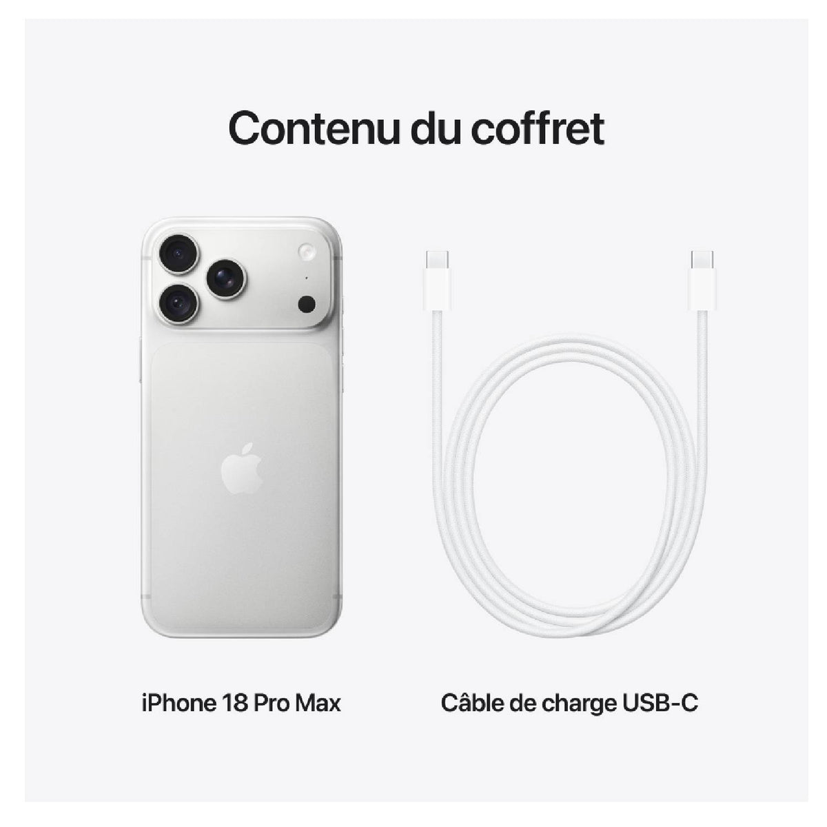 Apple iPhone 18 Pro Max 512 Go Argent (MJXU4F/A)