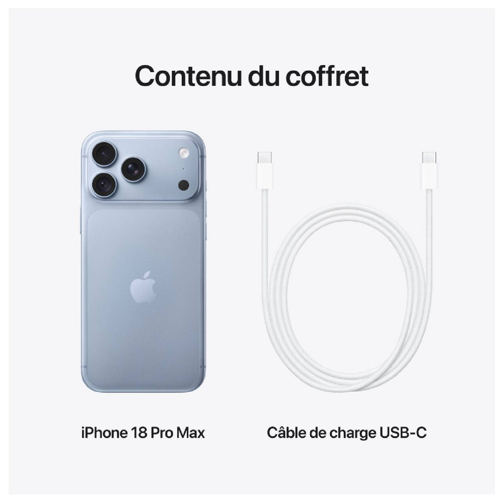 Apple iPhone 18 Pro Max 512 Go Glacier (MJXW4F/A)