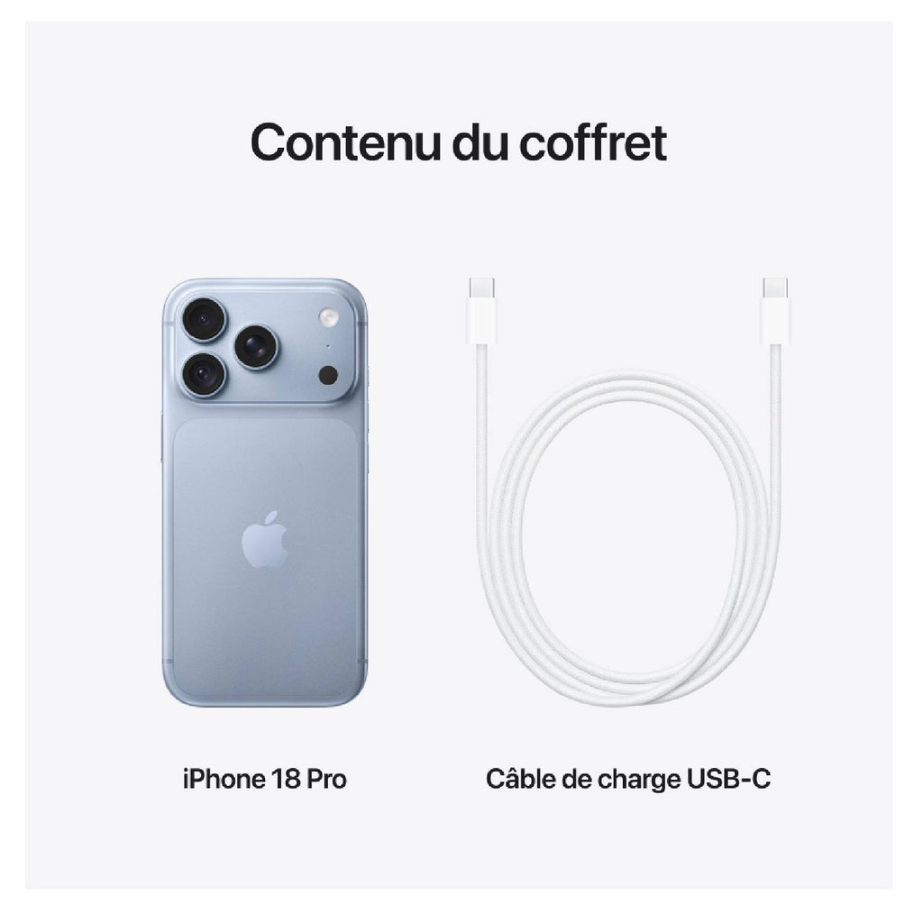Apple iPhone 18 Pro 512 Go Glacier (MJRX4F/A)