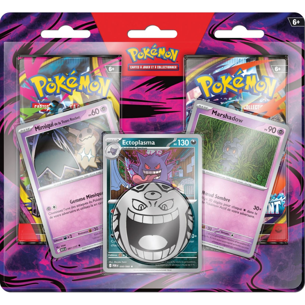 Pokemon Cartes à Jouer et à Collectionner Pack 2 Boosters avec 3 Cartes Promo et Jeton