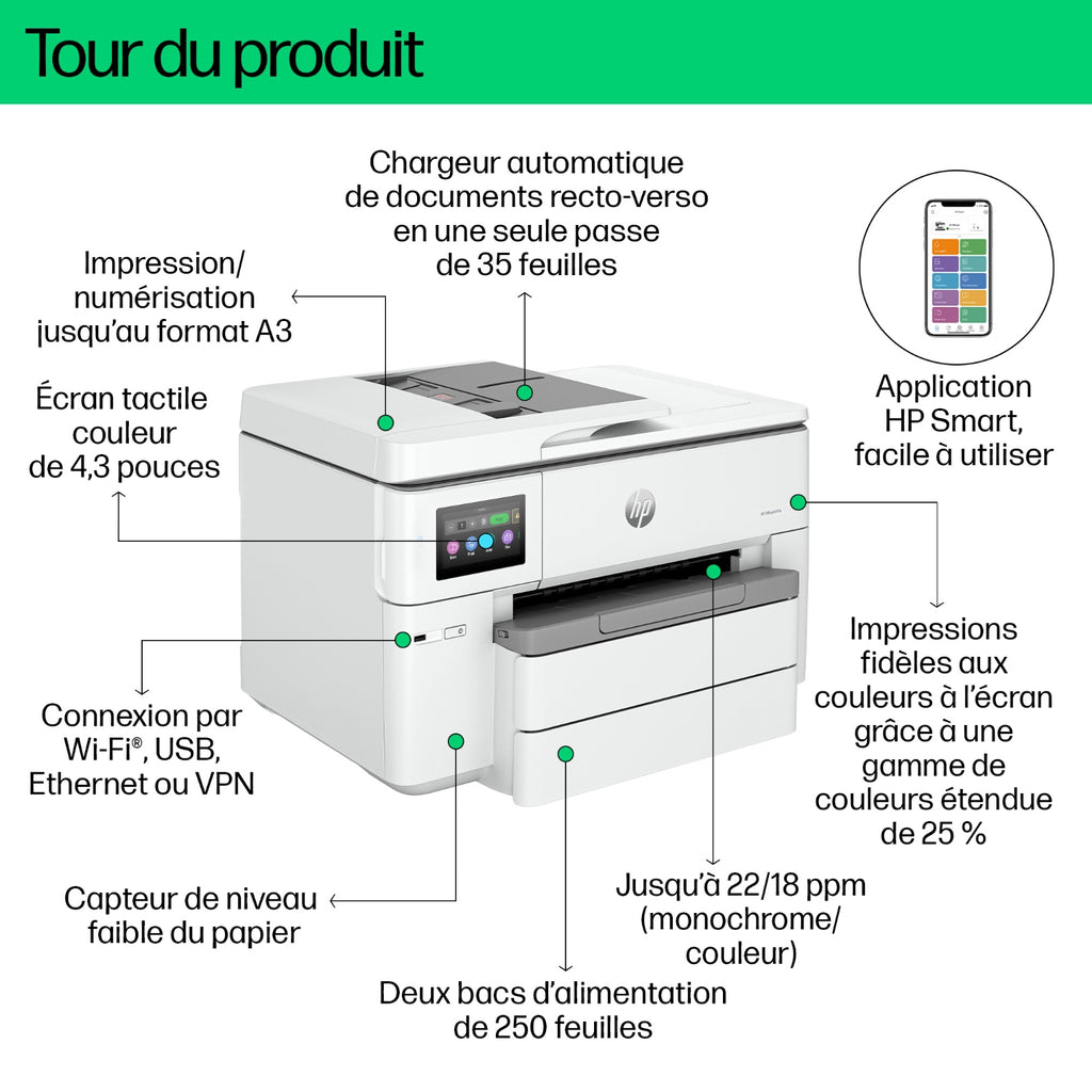 HP Imprimante multifonctions jet d'encre Instant Ink OfficeJet Pro 8132E