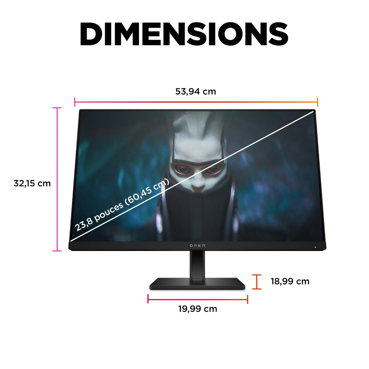 HP Ecran PC gamer 23,8'' OMEN by
