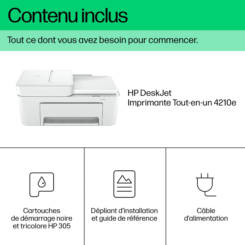 HP Imprimante multifonctions jet d'encre Instant Ink Deskjet 4210e
