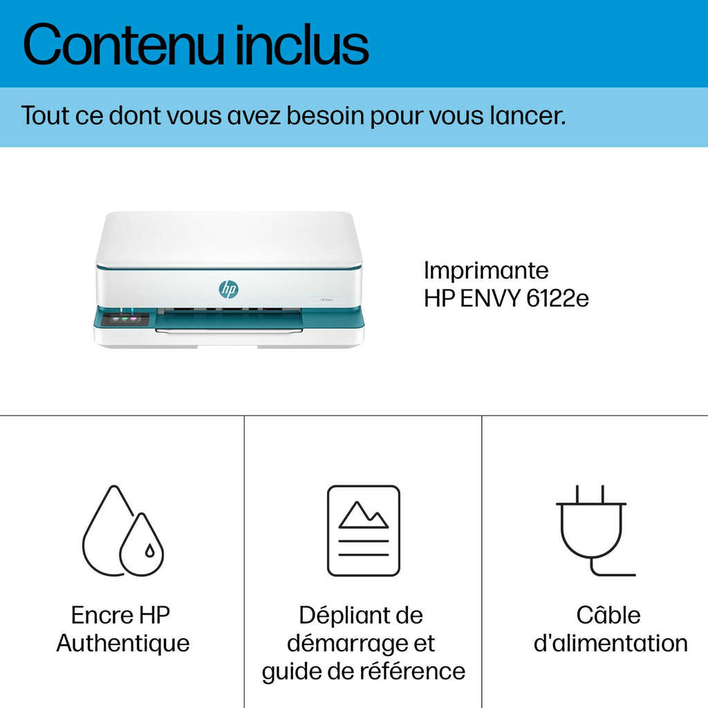 HP Imprimante multifonctions jet d'encre Instant Ink Envy 6122e