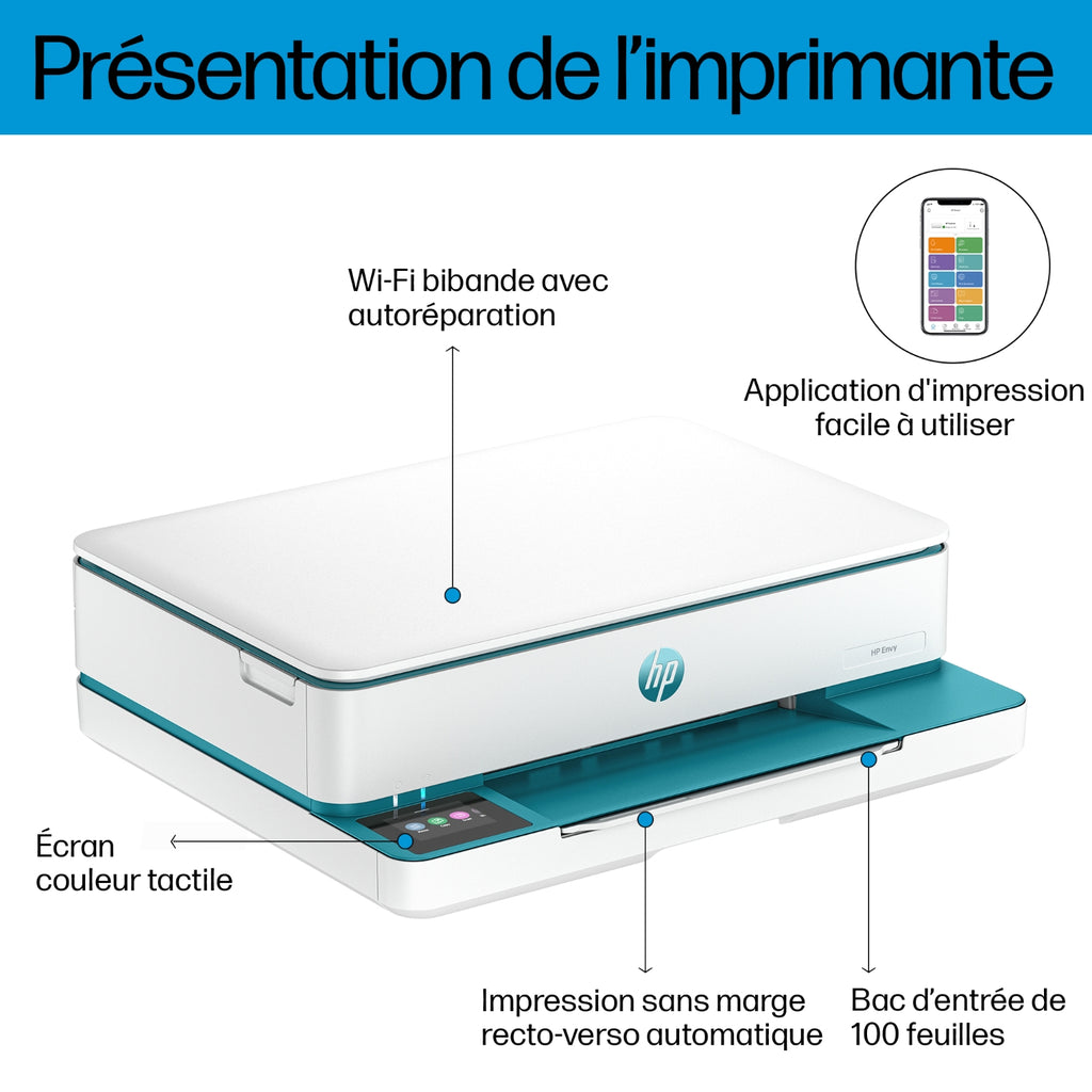 HP Imprimante multifonctions jet d'encre Instant Ink Envy 6122e
