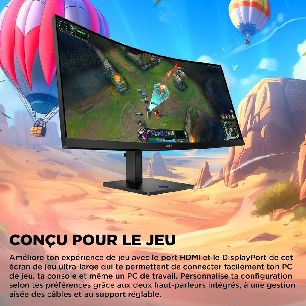 HP Ecran PC gamer incurvé 34'' OMEN 34C G2
