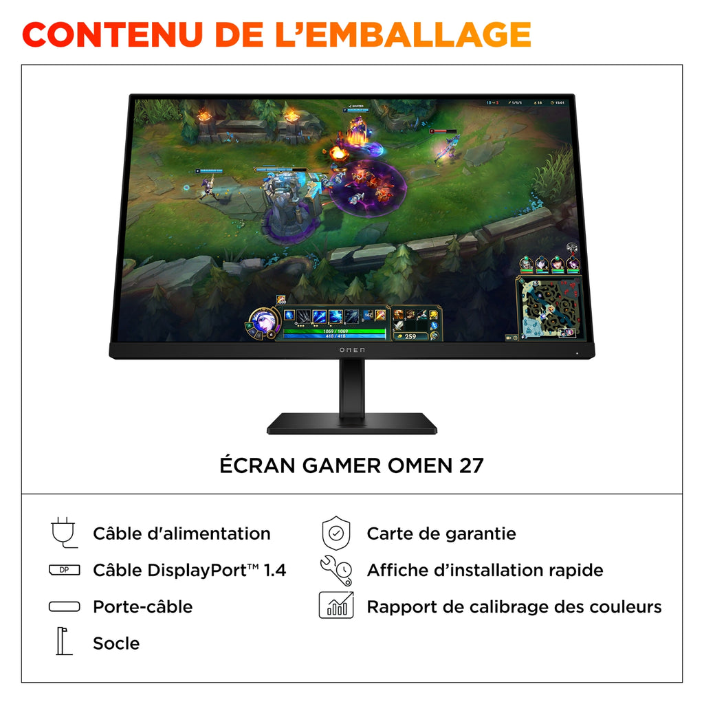 HP Ecran PC gamer 27'' Omen 27 G2