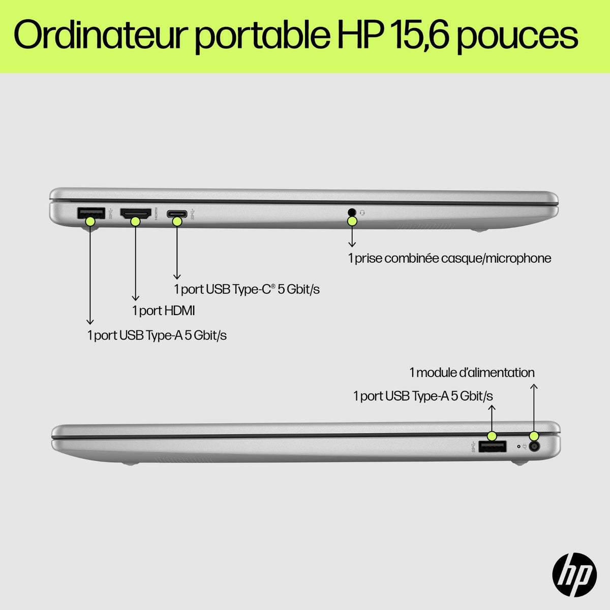 HP PC portable 15,6'' Core i5 15-FD0116NF