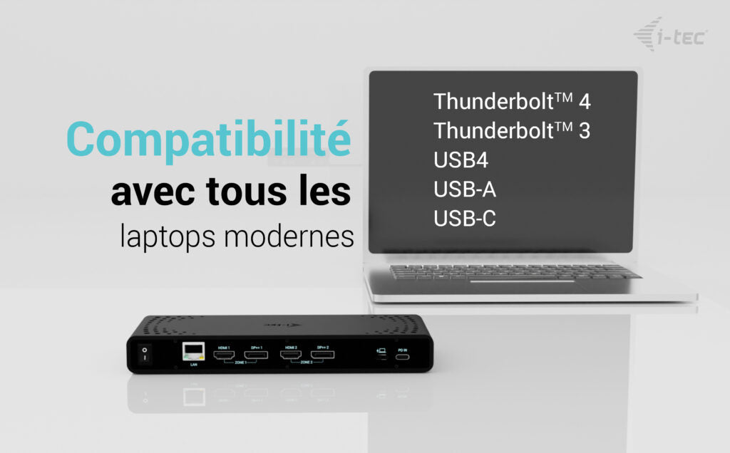 i-tec Station d'accueil Universelle Dual 4K avec Power Delivery 85W