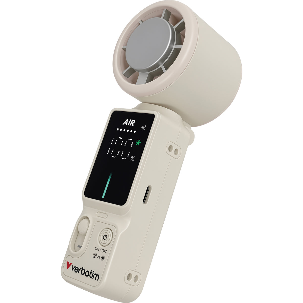 Verbatim Cool 'n' Go Ice Touch Pro Ventilateur à Main, Blanc/Argent