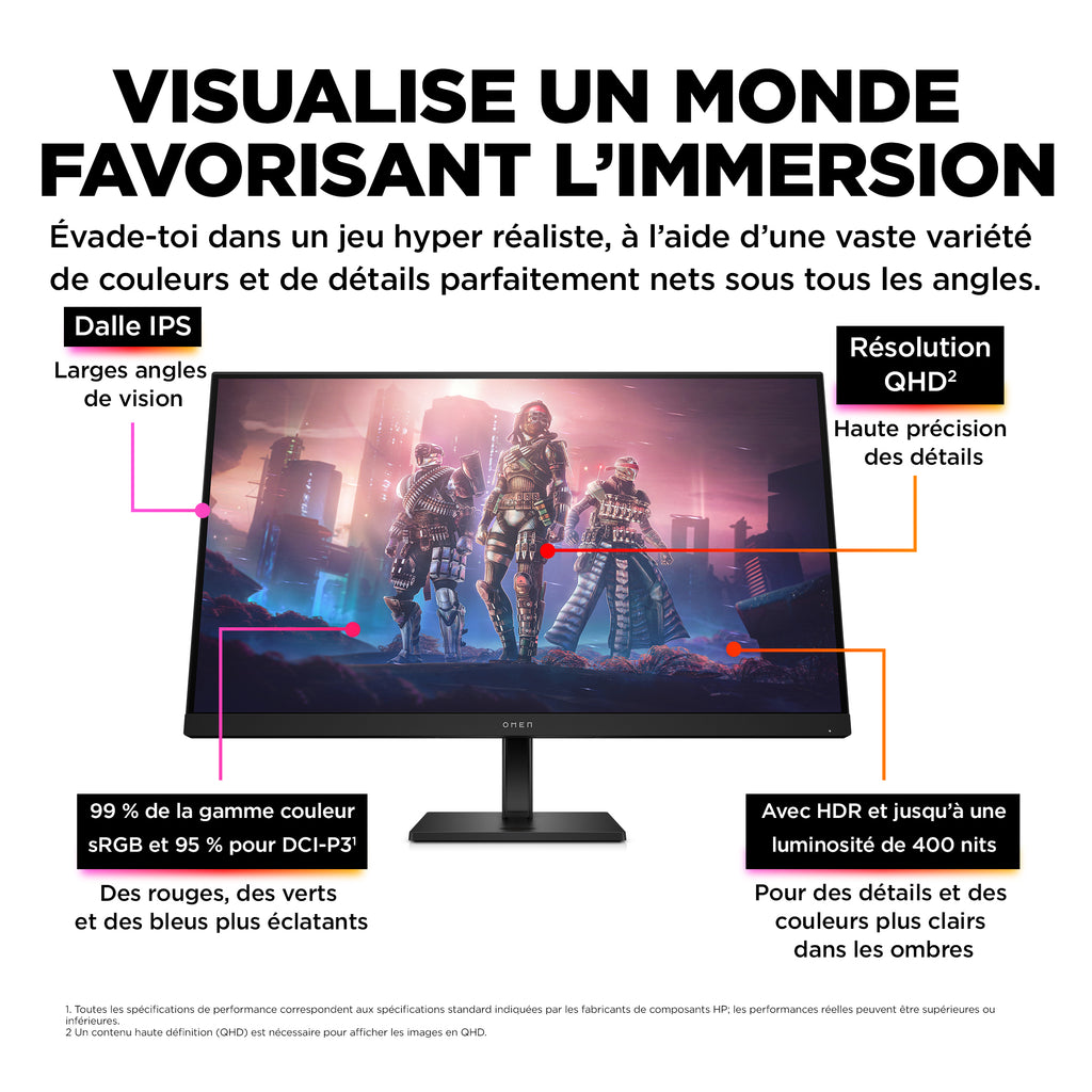 OMEN by HP Écran gamer QHD 165 Hz OMEN 31,5 pouces - OMEN 32q