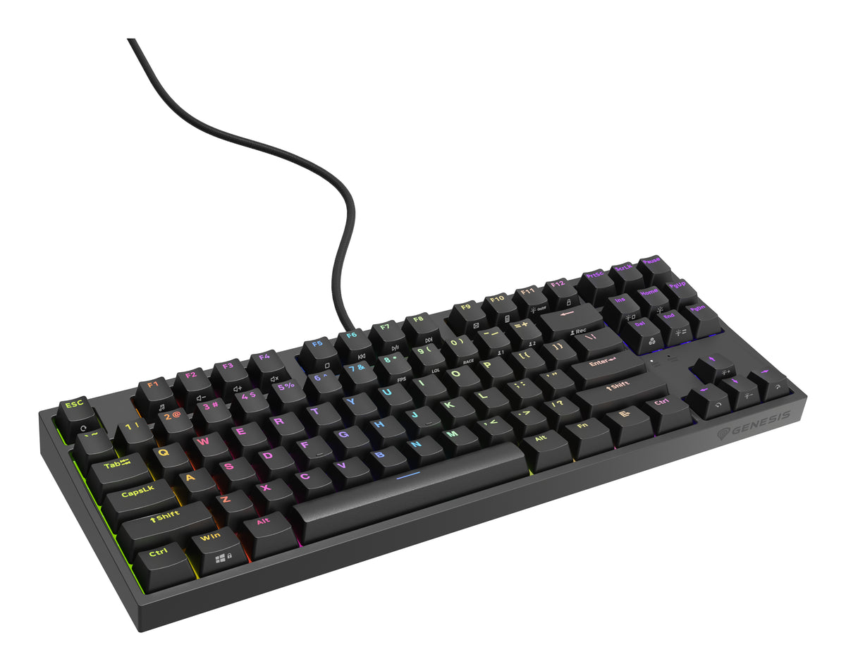 GENESIS Thor 404 TKL US Gateron Yellow clavier Gaming USB QWERTY US International Noir