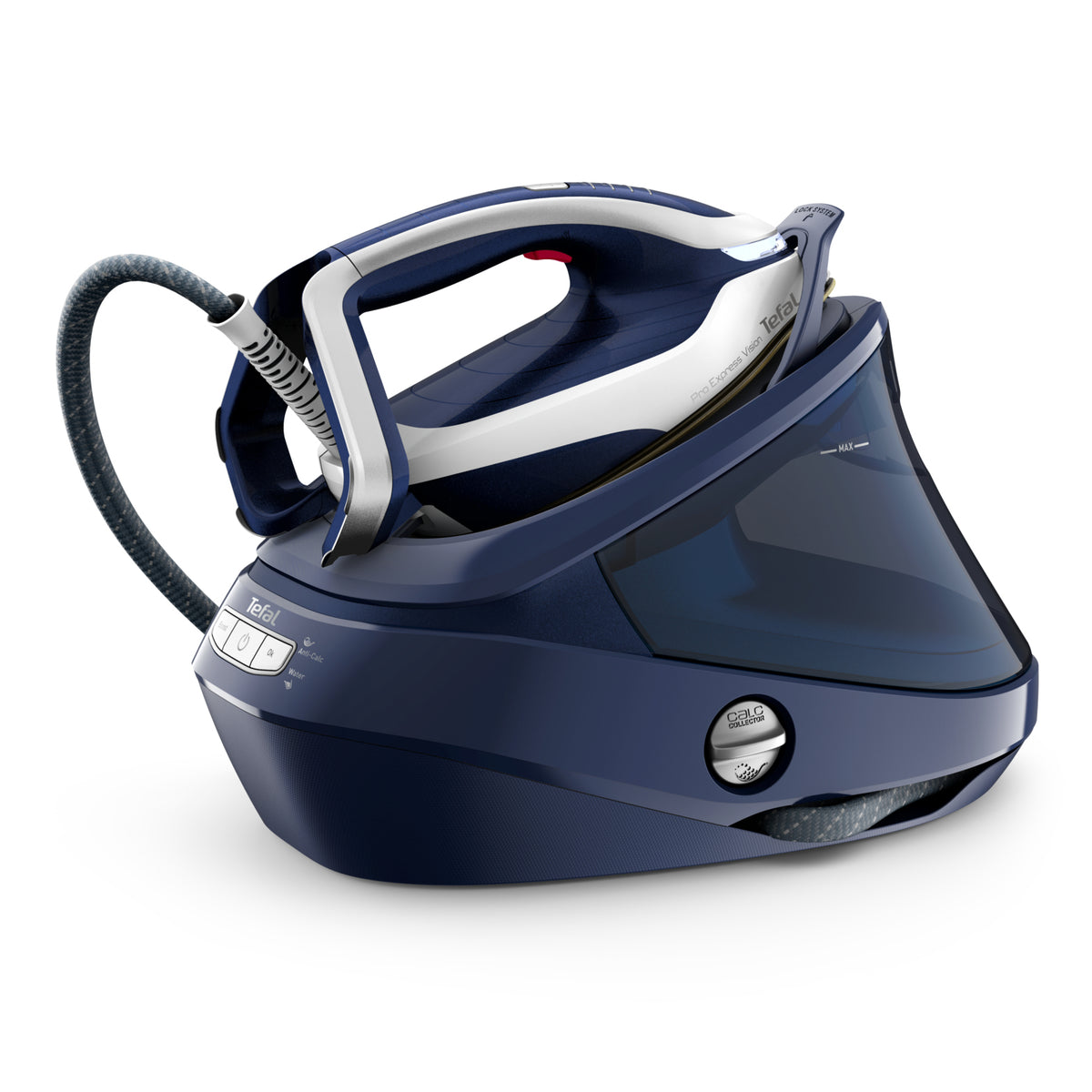 Tefal Pro Express Vision GV9812 Centrale Vapeur 3000 W, Semelle Durilium AirGlide Autoclean, Bleu et Blanc