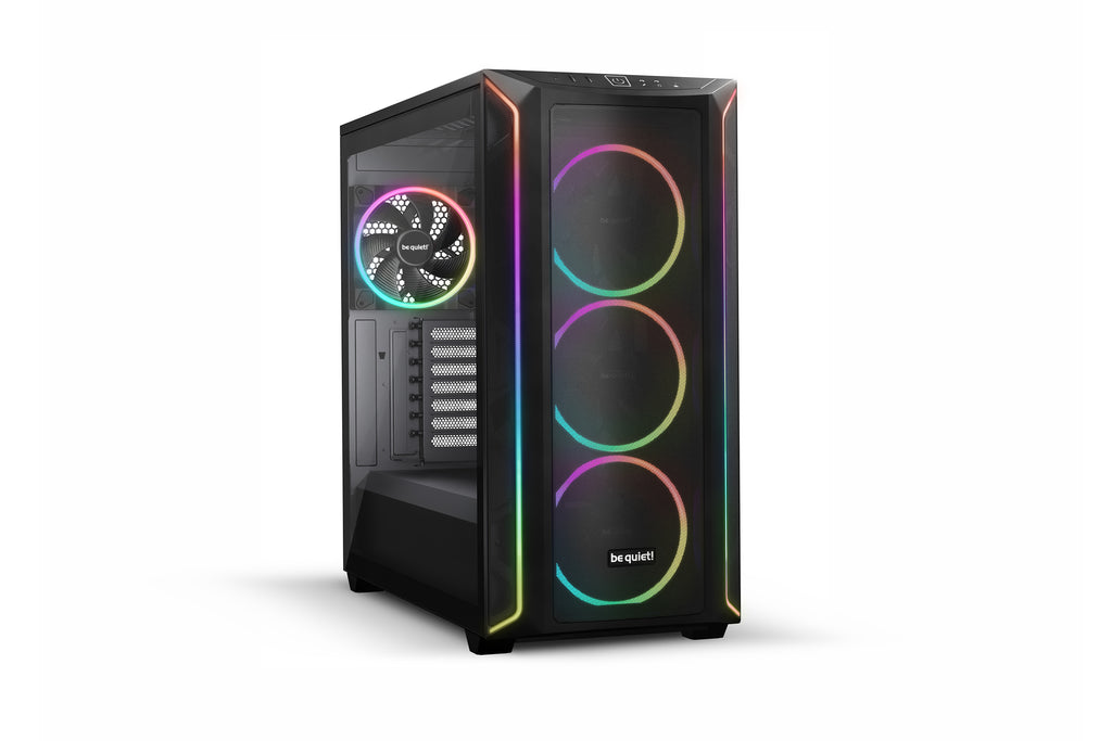 be quiet! Shadow Base 800 Noir | Boîtier PC ARGB vitré, Mini ITX / Micro ATX / ATX / E-ATX, 4 ventilateurs Light Wings PWM 140 mm